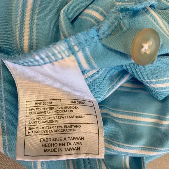 Nike Golf Fit Dry Men Size M Jersey Polo Golf Shirt Blue Stripes Short Sleeve - Picture 11 of 12